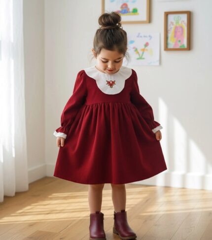 پیراهن یقه سفید+ - 1, طرح گل