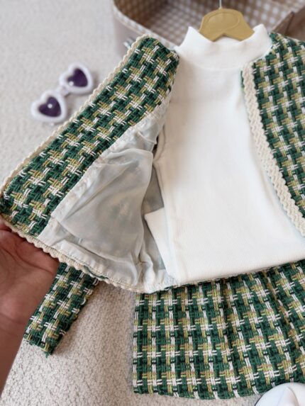 سه تیکه کت دامن سبز